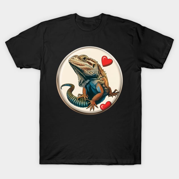 Iguana Love Design T-Shirt by Mary_Momerwids